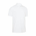 Callaway's CW032 is a white polo shirt featuring short sleeves and a collar, showcased against a white background.
