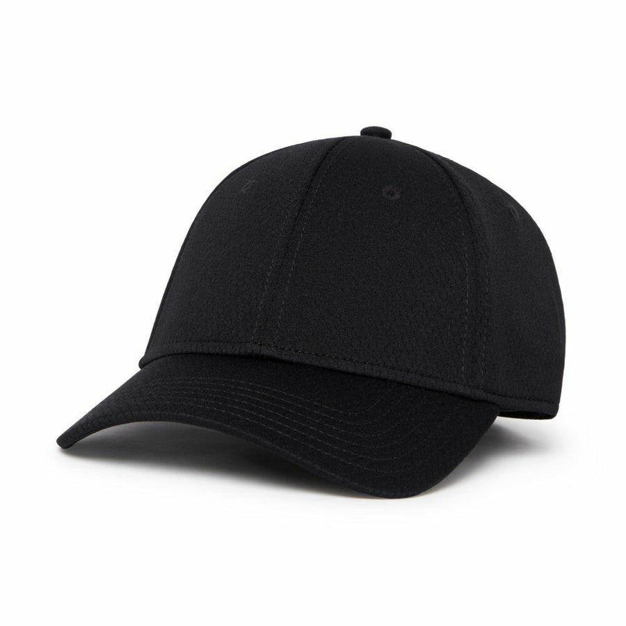 The CW091 black baseball cap by Callaway features a curved brim and a button on top.