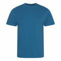 AWDis Ecologie EA001 short-sleeved blue t-shirt on a plain white background, featuring a simple design without any visible logos or patterns.