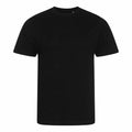 Product EA001 by AWDis Ecologie, a plain black T-shirt on a white background, front view.