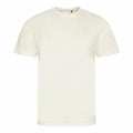 Product EA001 by AWDis Ecologie: A plain white t-shirt with short sleeves and a round neckline on a white background.