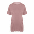 A short-sleeved T-shirt in a plain mauve color, featuring the brand AWDis Ecologie and product code EA002, displayed on a white background.