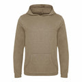 Introducing the AWDis Ecologie EA040 hoodie: a plain, light brown sweatshirt featuring a front pocket and a hood. Displayed against a white background, this product emphasizes its simple, casual design from the front view.