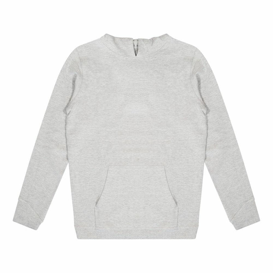 EA041 from AWDis Ecologie, a gray hoodie with long sleeves and a front pocket, is displayed on a plain white background without any visible brand or design.