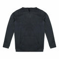 The EA041 long-sleeve sweatshirt in black, featuring a kangaroo pocket, laid flat, by AWDis Ecologie.