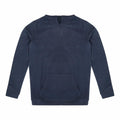 AWDis Ecologie's EA041 dark blue long-sleeve pullover, featuring a front pocket and a clean, design-free look.