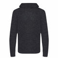The EA080 by AWDis Ecologie is a dark gray knit hoodie featuring a front pouch pocket and long sleeves.