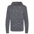 The EA080 by AWDis Ecologie is a gray knitted hoodie featuring long sleeves and a textured pattern, displayed on a white background.