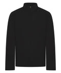 The Sports Overtops is a plain black long-sleeve jumper featuring a quarter zip and stand-up collar, displayed on a white background.