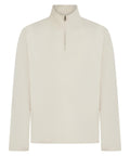 The Sports Overtops is a plain beige jumper with long sleeves, a high collar, and a half-zip neckline, shown on a white background.