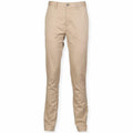 The Front Row FR621 chino pants, featuring a button and zip closure in beige, are displayed against a plain white background.