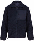 Front Row's black FR854 zip-up fleece jacket features a textured surface and a zippered chest pocket.