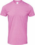 Gildan GD001 pink crew neck T-shirt displayed on a plain white background.