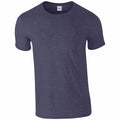 The GD001 by Gildan is a dark blue T-shirt featuring short sleeves and a round neckline, showcased against a white background.