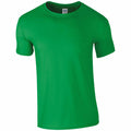 A plain green Gildan GD001 t-shirt is displayed against a white background, featuring short sleeves and a round neckline that showcases a simple, classic design.