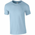 The Gildan GD001 is a plain light blue t-shirt presented against a white background, featuring short sleeves and a round neckline.