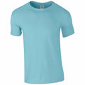 A Gildan GD001 t-shirt with a simple, classic crew neck design in plain light blue and short sleeves, showcased against a white background.