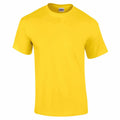A Gildan GD002 yellow T-shirt displayed on a white background.