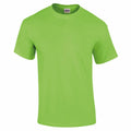 A Gildan GD002 lime green T-shirt on a white background.