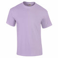 The Gildan GD002 is a plain lavender short-sleeve T-shirt with a crew neck and a simple, classic design, displayed on a white background.