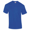 A plain blue GD002 t-shirt from Gildan, featuring a round neckline, is displayed against a white background with the brand label visible inside the collar.