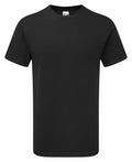 Gildan GD003 black plain T-shirt displayed on a white background.