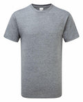 Gildan GD003 plain gray t-shirt displayed against a white background.