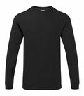 Gildan GD004 long-sleeve T-shirt in black on a white background.