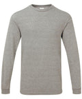 Gildan GD004 gray long-sleeve crew neck shirt displayed on a white background.