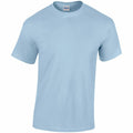A Gildan GD005 light blue short-sleeve T-shirt displayed against a white background.