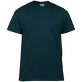 The Gildan GD005 T-shirt, shown against a white background, is dark green with short sleeves and a round neckline.