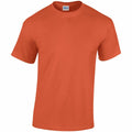 A Gildan GD005 plain orange short-sleeve T-shirt with a round neckline showcased against a white background.