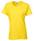 Gildan's GD006 yellow T-shirt showcased against a white background.