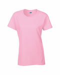 A Gildan GD006 plain pink short-sleeve t-shirt is displayed against a white background.