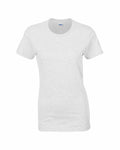 A plain, light gray T-shirt with short sleeves and a round neckline from Gildan's GD006 line, displayed on a white background.