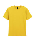 A T-Shirts product in plain yellow with short sleeves is displayed laid flat on a white background.