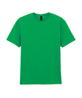 A T-shirts product in solid green with short sleeves and a classic crew neck is shown on a white background, featuring no visible designs or logos.