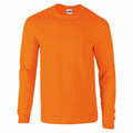 Gildan GD014 long-sleeve shirt in orange shown against a white background.