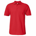 Gildan GD017 short-sleeve polo shirt in red, featuring a collar and three buttons.