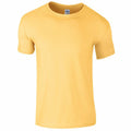 A Gildan GD01B plain yellow t-shirt displayed against a white background.