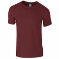 The Gildan GD01B is a plain maroon t-shirt with short sleeves, featured against a white background.