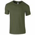 A plain olive green Gildan T-shirt, style GD01B, featuring short sleeves against a white background.