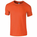 A solid, vibrant orange T-shirt from Gildan (Model: GD01B) is displayed against a white background.