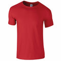 A Gildan GD01B plain red short-sleeve T-shirt on a white background.