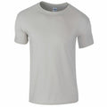 A Gildan GD01B t-shirt in plain light gray displayed on a white background, featuring a round neckline and short sleeves.