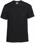 A Gildan GD020 short-sleeve T-shirt in plain black.
