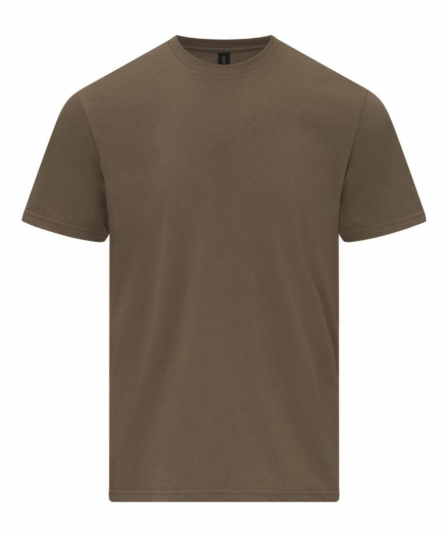 Gildan GD024 t-shirt in plain brown set against a white background.