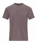 A plain, short-sleeved, grey t-shirt from Gildan's product line GD024 is displayed against a white background. The t-shirt features a classic crew neckline and appears to be crafted from soft fabric.