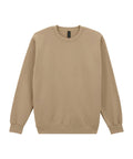 A light beige, plain long-sleeve crew neck sweatshirt from Sweatshirts is shown laid flat on a white background.