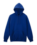 The Hoodies product is a plain royal blue hoodie featuring a front pocket, drawstring hood, and long sleeves, showcased on a white background.